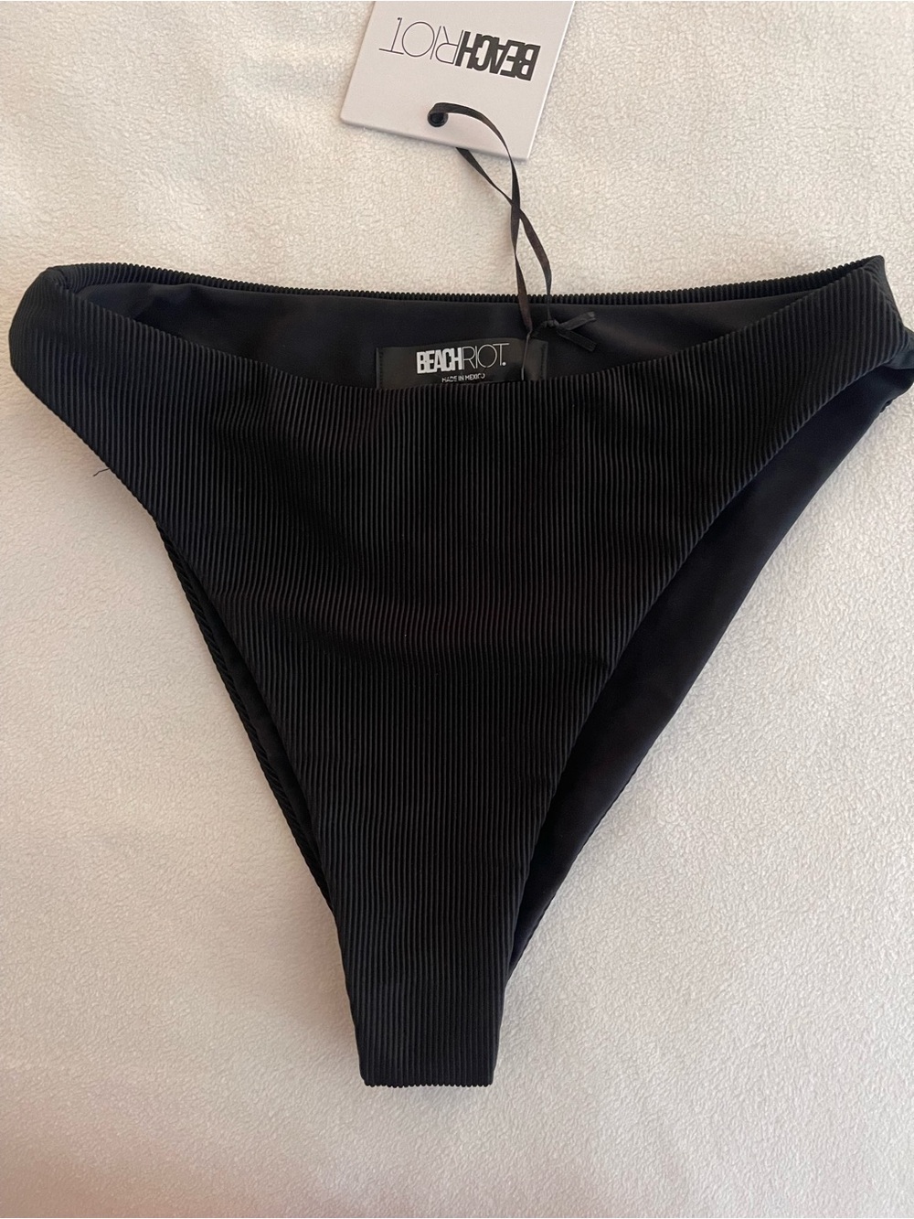 Beach Riot Black Ribbed Girls Bikini Bottom